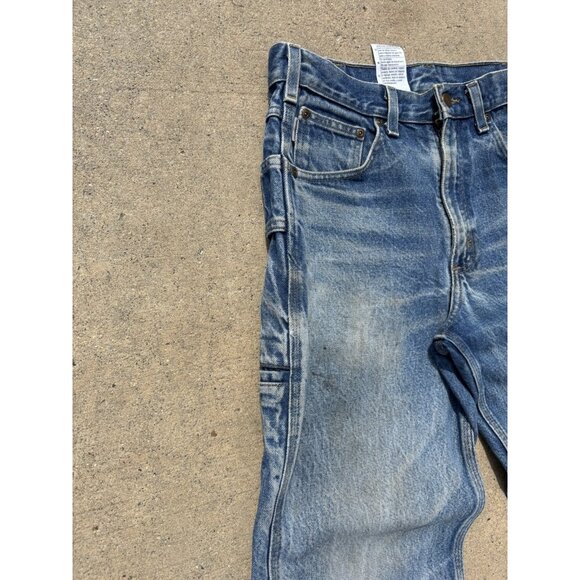 Vintage Y2K Carhartt Carpenter Raw Denim Blue Jean - Picture 9 of 10